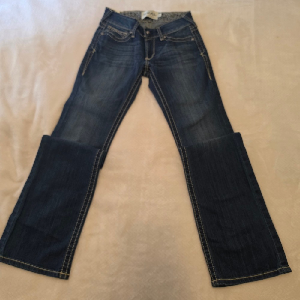Ariat Real Boot Cut Jeans Womens 27L Blue Spitfire Mid Rise Denim